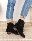 Gray Legend Women's Fringe Cowboy Western Ankle Boots Sentient Beauty Fashions shoes