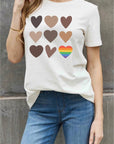 Slate Gray Simply Love Full Size Heart Graphic Cotton Tee Sentient Beauty Fashions Apparel & Accessories