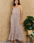 Rosy Brown HEYSON Take Your Chances Full Size Floral Halter Neck Maxi Dress Sentient Beauty Fashions Apparel & Accessories