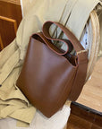 Rosy Brown PU Leather Tote Bag Sentient Beauty Fashions Bag