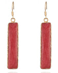 Maroon Natural Stone Drop Earrings Sentient Beauty Fashions jewelry