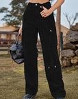 Dark Slate Gray Straight Leg Cargo Jeans Sentient Beauty Fashions Apparel & Accessories