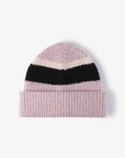 Lavender Tricolor Cuffed Knit Beanie