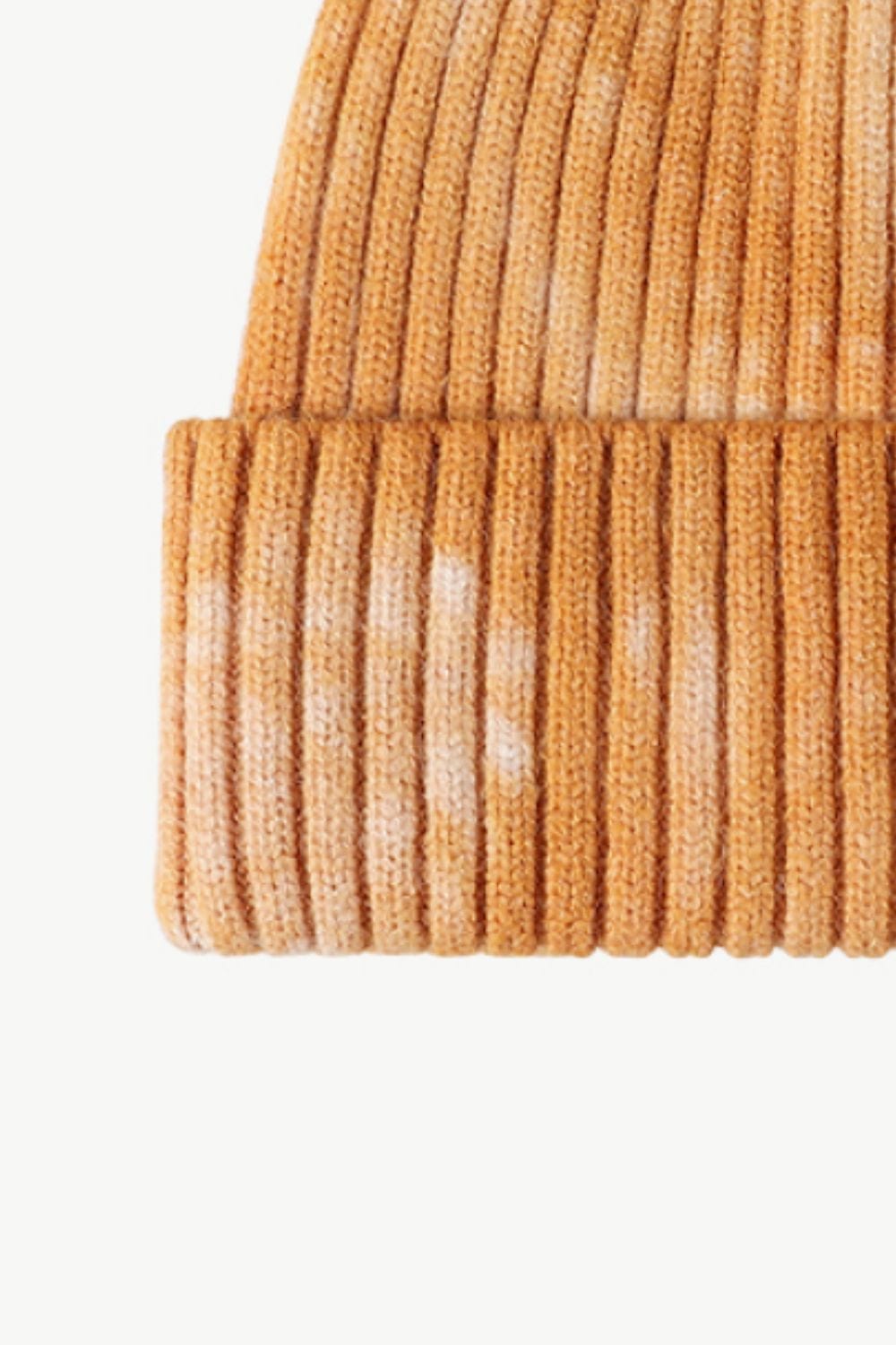 Sandy Brown Tie-Dye Ribbed Cuffed Beanie