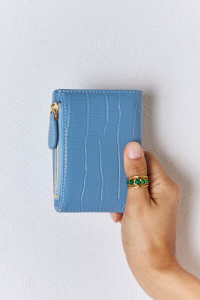Light Gray David Jones Texture PU Leather Mini Wallet Sentient Beauty Fashions Apparel &amp; Accessories