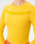 Goldenrod Round Neck Long Sleeve Active T-Shirt