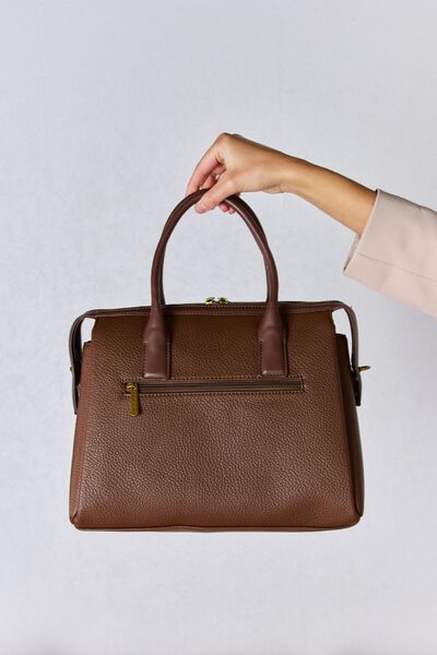 Light Gray David Jones Medium PU Leather Handbag Sentient Beauty Fashions Apparel &amp; Accessories