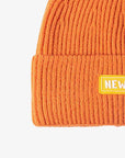 White Smoke NEWYORK Patch Rib-Knit Cuffed Beanie