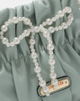 Light Slate Gray Nicole Lee USA Pearl Bow Chain Strap Purse Sentient Beauty Fashions Apparel & Accessories