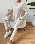 Rosy Brown Ribbed Top and Pants Lounge Set Sentient Beauty Fashions Apparel & Accessories