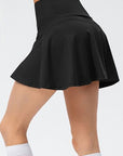 Light Gray High Waist Wide Waistband Active Skirt Sentient Beauty Fashions Apparel & Accessories