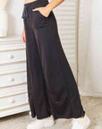Dark Slate Gray Basic Bae Wide Leg Pocketed Pants Sentient Beauty Fashions Apparel & Accessories
