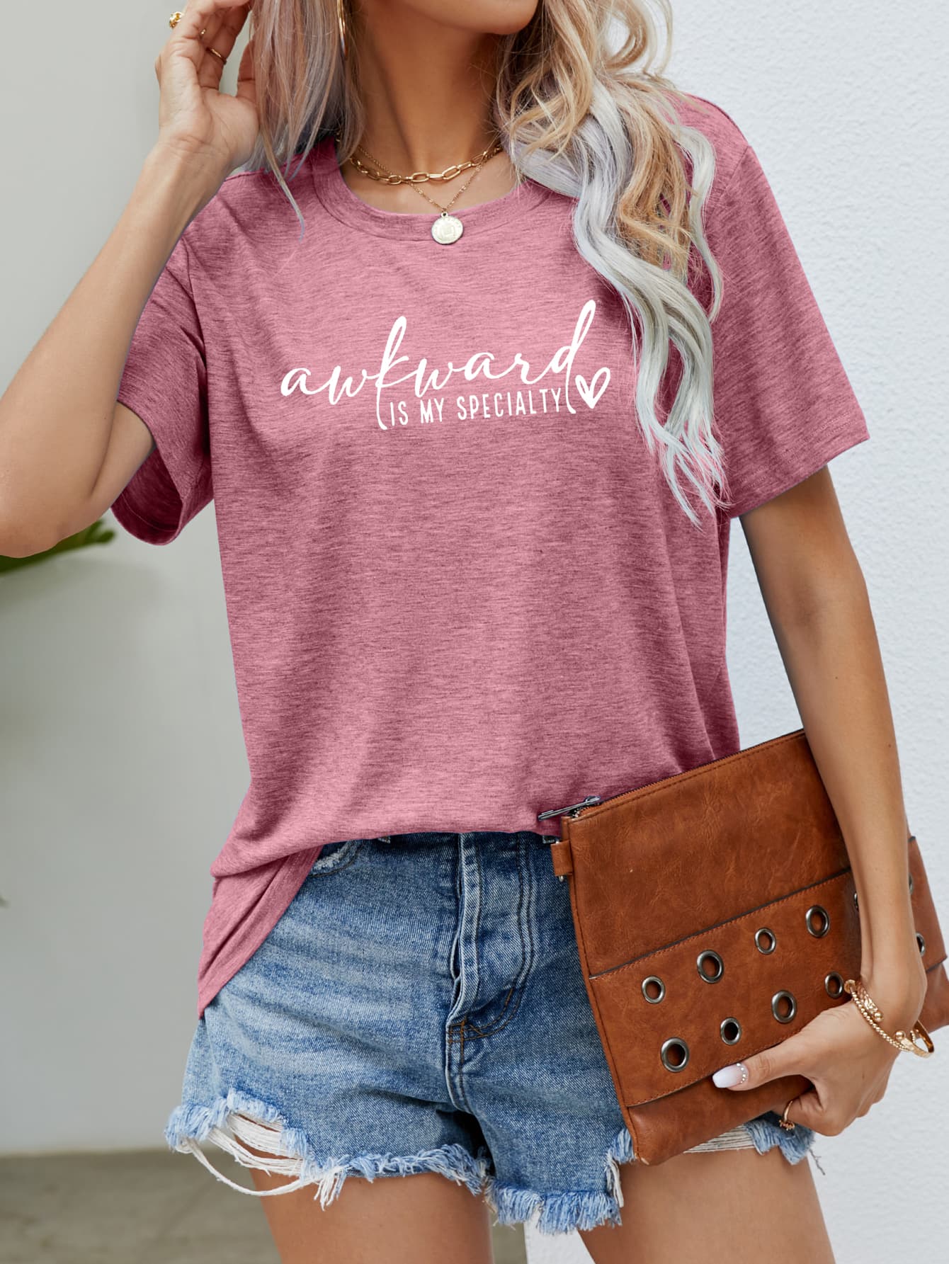 Rosy Brown AWKWARD IS MY SPECIALTY Graphic Tee Sentient Beauty Fashions Apparel & Accessories