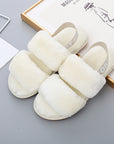 Light Gray Faux Fur Open Toe Slippers Sentient Beauty Fashions slippers