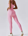Light Gray Wide Strap Sleeveless Active Jumpsuit Sentient Beauty Fashions Apparel & Accessories