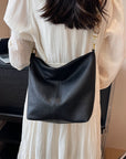 Dark Gray PU Leather Shoulder Bag Sentient Beauty Fashions Apparel & Accessories