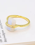 Lavender Natural Moonstone Platinum-Plated Ring Sentient Beauty Fashions jewelry