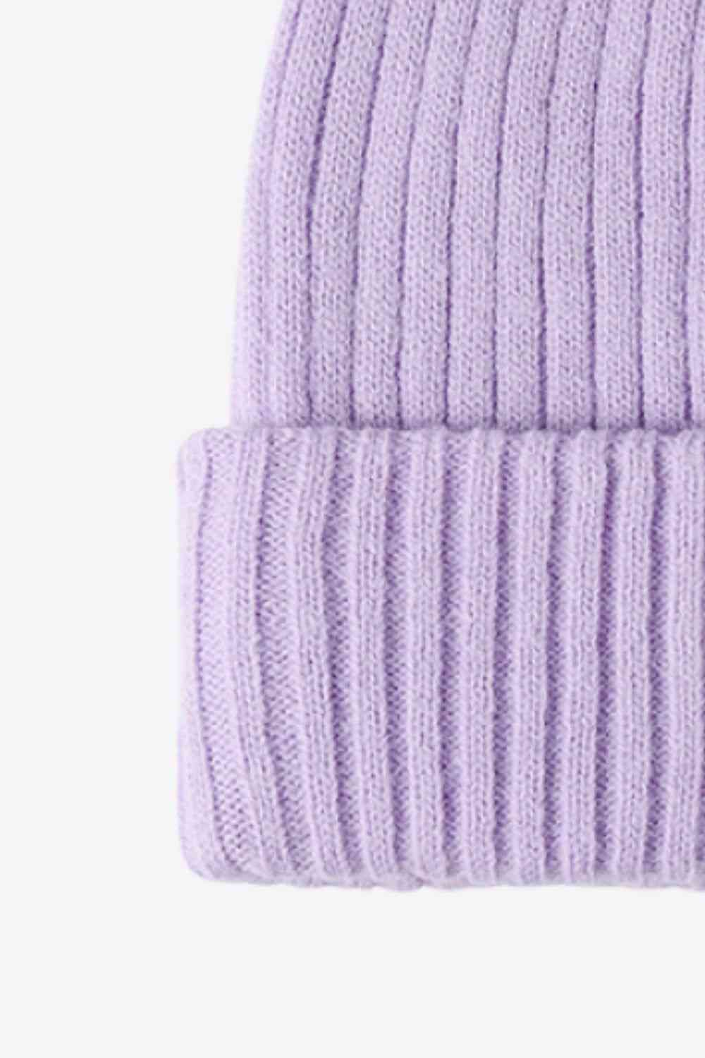 Lavender HAPPY Contrast Beanie