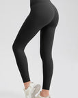 Dark Slate Gray Wide Waistband Sport Leggings Sentient Beauty Fashions Apparel & Accessories