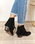 Light Gray Legend Women's Fringe Cowboy Western Ankle Boots Sentient Beauty Fashions shoes