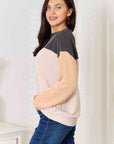 Light Gray Double Take Color Block Dropped Shoulder T-Shirt Sentient Beauty Fashions Apparel & Accessories