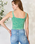 Light Gray Zenana Washed Ribbed Cropped Tank Sentient Beauty Fashions Apparel & Accessories