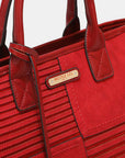 Firebrick Nicole Lee USA Scallop Stitched Handbag Sentient Beauty Fashions Apparel & Accessories