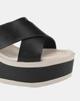 Beige Weeboo Cherish The Moments Contrast Platform Sandals in Black Sentient Beauty Fashions Shoes