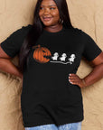 Tan Simply Love Full Size Jack-O'-Lantern Graphic Cotton Tee Sentient Beauty Fashions Apparel & Accessories