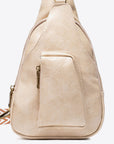 Light Gray All The Feels PU Leather Sling Bag Sentient Beauty Fashions bags & totes