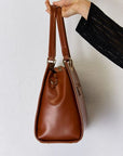 Light Gray David Jones Texture PU Leather Handbag Sentient Beauty Fashions Apparel & Accessories
