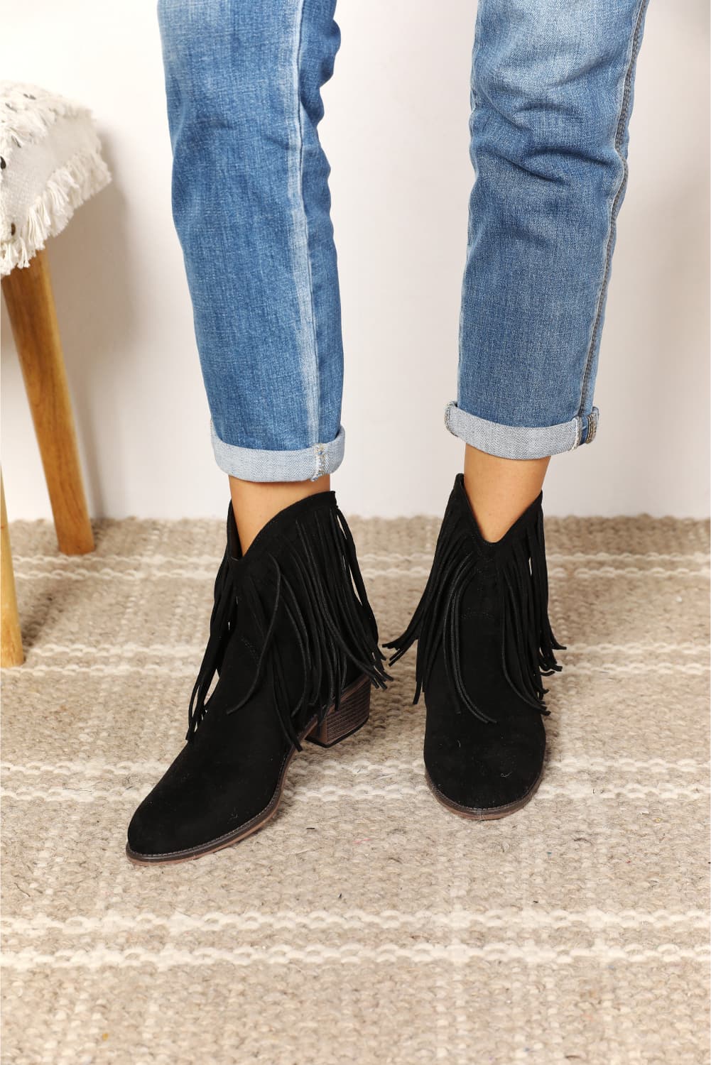 Gray Legend Women&#39;s Fringe Cowboy Western Ankle Boots Sentient Beauty Fashions shoes