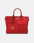 Brown Nicole Lee USA Scallop Stitched Handbag Sentient Beauty Fashions Apparel & Accessories