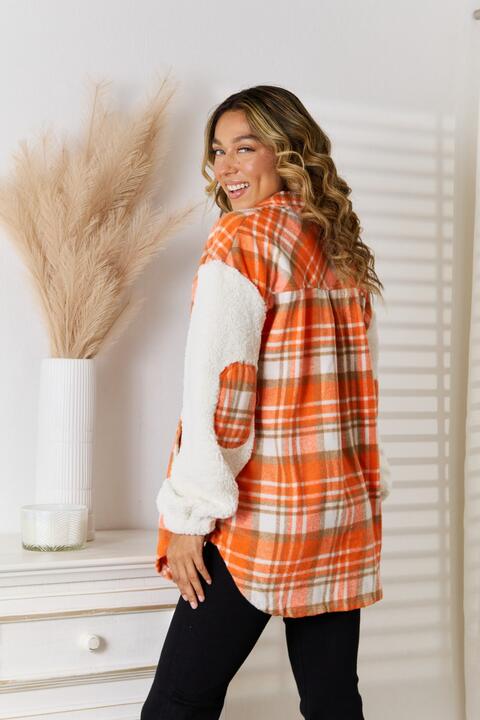 Light Gray Plaid Collared Button Down Jacket Sentient Beauty Fashions Apparel &amp; Accessories