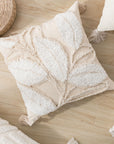 Tan Textured Decorative Throw Pillow Case Sentient Beauty Fashions