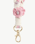 White Smoke Floral Braided Wristlet Key Chain Sentient Beauty Fashions *Accessories