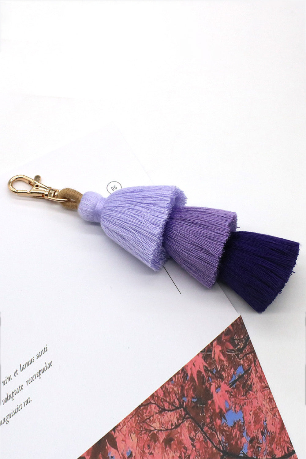 White Smoke Assorted 4-Pack Multicolored Fringe Keychain Sentient Beauty Fashions Apparel & Accessories