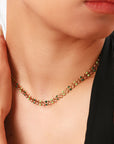 Dark Salmon Leaf Chain Lobster Clasp Necklace Sentient Beauty Fashions jewelry