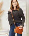 Dark Slate Gray SHOMICO PU Leather Crossbody Bag with Tassel