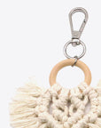 Beige Assorted 4-Pack Heart-Shaped Macrame Fringe Keychain Sentient Beauty Fashions Apparel & Accessories