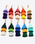 White Smoke Assorted 4-Pack Multicolored Fringe Keychain Sentient Beauty Fashions Apparel & Accessories