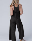 Light Gray Texture Buttoned Wide Leg Overalls Sentient Beauty Fashions Apparel & Accessories
