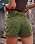 Dim Gray High-Waist Denim Shorts with Pockets Sentient Beauty Fashions Apparel & Accessories