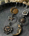 Dark Slate Gray Star, Sun, and Moon Earrings