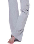 Gray Mid Waist Pants with Pockets