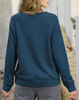 Dark Gray Round Neck Long Sleeve Sweatshirt Sentient Beauty Fashions Apparel & Accessories