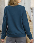 Dark Gray Round Neck Long Sleeve Sweatshirt