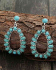 Dark Slate Gray Artificial Turquoise Earrings Sentient Beauty Fashions jewelry
