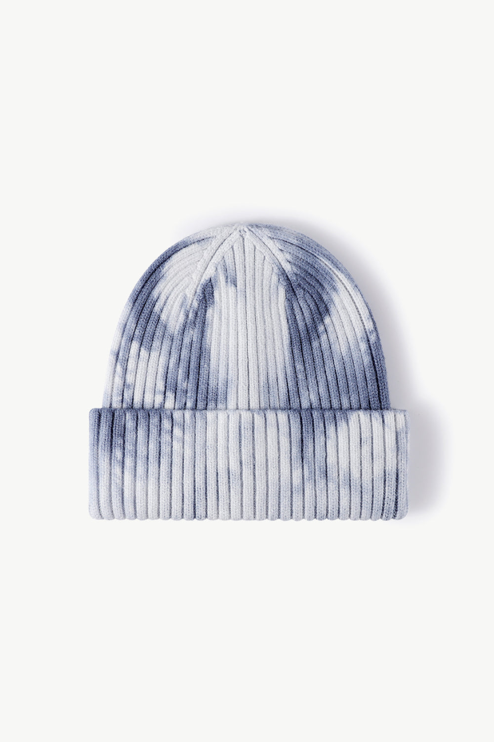 White Smoke Tie-Dye Ribbed Cuffed Beanie Sentient Beauty Fashions *Accessories