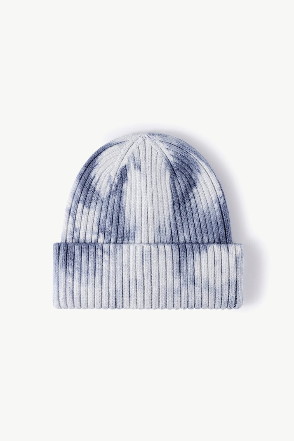 White Smoke Tie-Dye Ribbed Cuffed Beanie